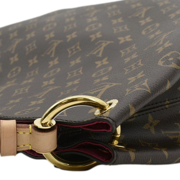 LOUIS VUITTON Monogram Canvas Hobo Shoulder Bag Brown upper right look 