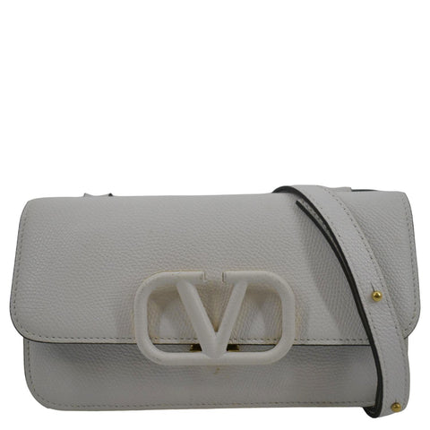 VALENTINO VSling Leather Crossbody Belt Bag White