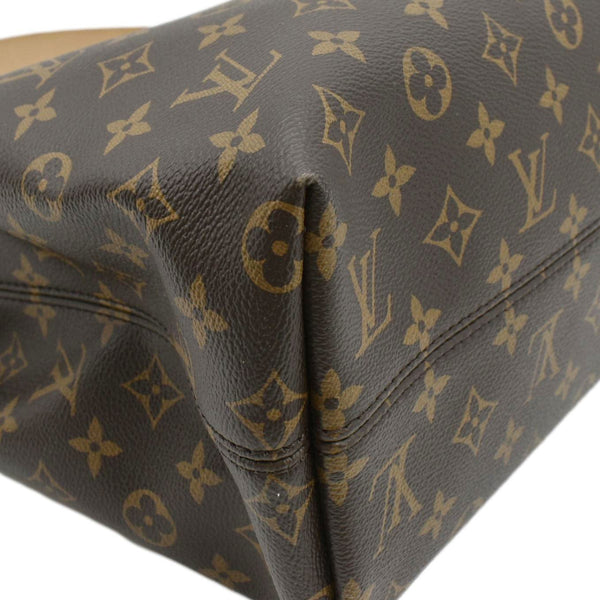 LOUIS VUITTON Monogram Canvas Hobo Shoulder Bag Brown lower right look 