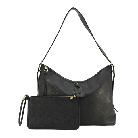LOUIS VUITTON Carryall MM Empreinte Leather Shoulder Bag Black