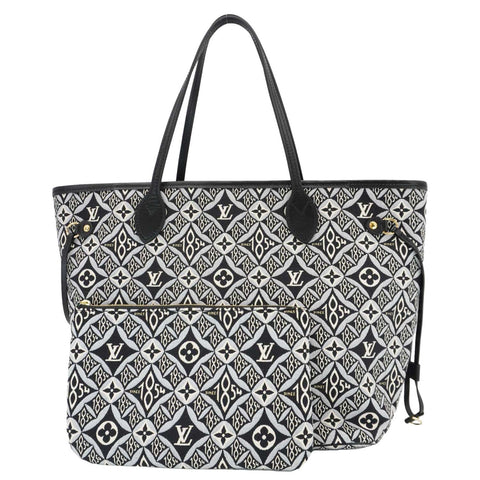 LOUIS VUITTON Since 1854 Neverfull MM Jacquard Shoulder Bag Black