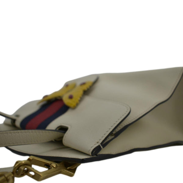 GUCCI Totem Butterfly Medium Leather Shoulder Bag Beige 505344