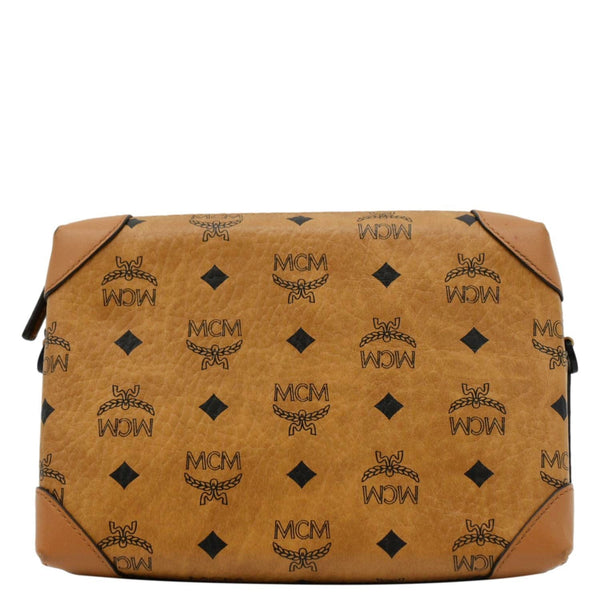 MCM Klassik Multifunction Small Visetos Canvas Crossbody Bag Cognac