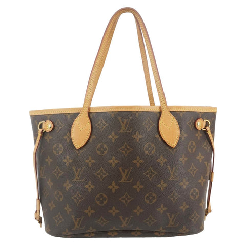 LOUIS VUITTON Neverfull PM Monogram Canvas Tote Bag Brown