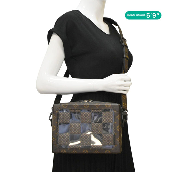 LOUIS VUITTON Chess Soft Trunk Monogram Canvas Crossbody Bag Brown