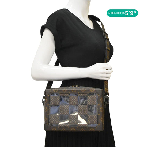 LOUIS VUITTON Chess Soft Trunk Monogram Canvas Crossbody Bag Brown