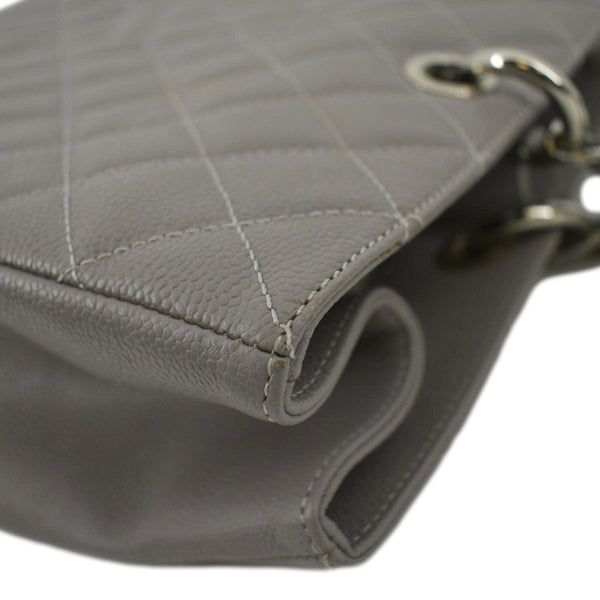 CHANEL XL Quilted Caviar Leather Shopping Tote Bag Gray