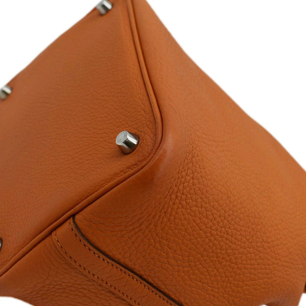 HERMES Picotin Lock 18 Taurillon Clemence Leather Hobo Bag Orange