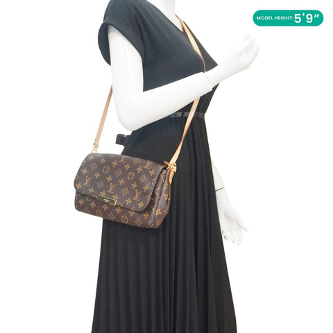 LOUIS VUITTON Favorite MM Monogram Canvas Shoulder Bag Brown
