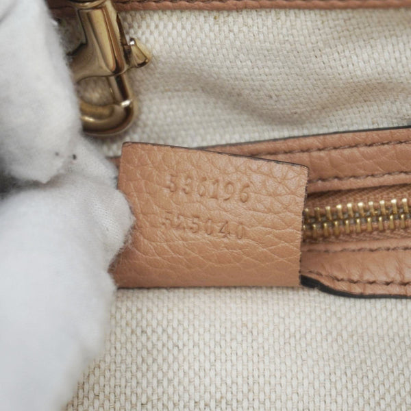 GUCCI Soho Medium Chain Leather Tote Bag Beige 536196