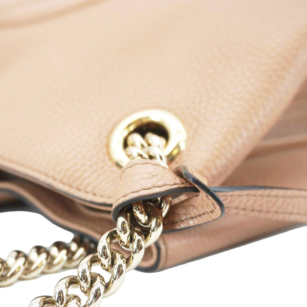 GUCCI Soho Medium Chain Leather Tote Bag Beige 536196