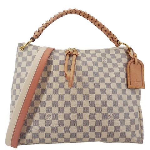 LOUIS VUITTON Beaubourg MM Damier Azur Shoulder Bag Rose Ballerine