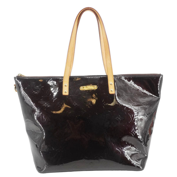 LOUIS VUITTON Bellevue Vernis Leather Tote Bag Burgundy