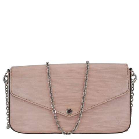 LOUIS VUITTON Felicie Pochette Epi Leather Crossbody Bag Pink