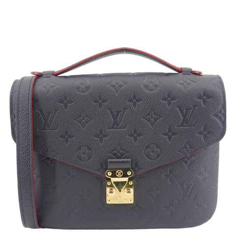 LOUIS VUITTON Metis Pochette Empreinte Leather Crossbody Bag Navy Blue