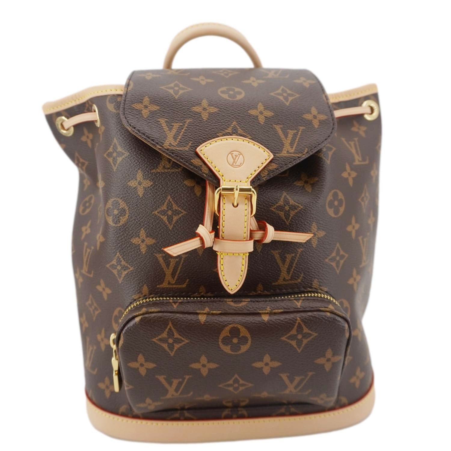 louis vuitton backpack drawstring LOUIS VUITTON Montsouris Monogram Canvas Backpack Brown
