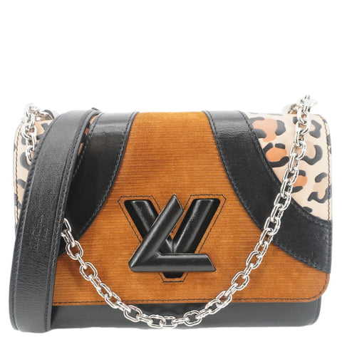 LOUIS VUITTON Twist Leopard Wild Printed Leather Crossbody Bag Multicolor