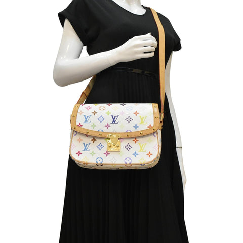 LOUIS VUITTON Sologne Multicolor Monogram Canvas Crossbody Bag White