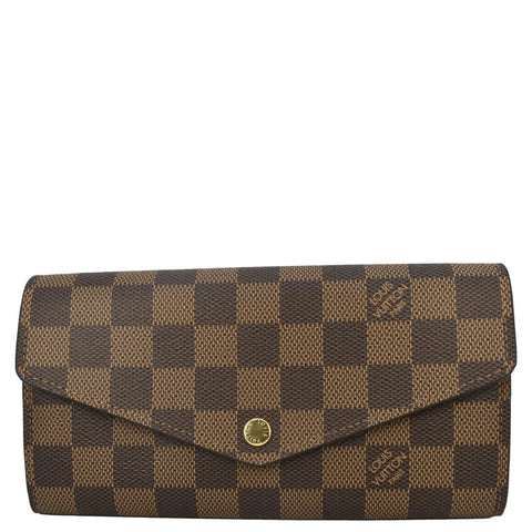 LOUIS VUITTON Sarah Damier Ebene Wallet Brown