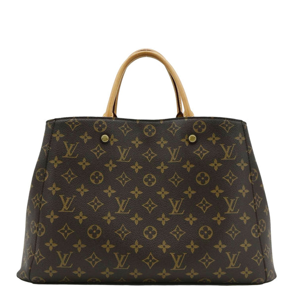 LOUIS VUITTON Montaigne GM Monogram Canvas Shoulder Bag Brown