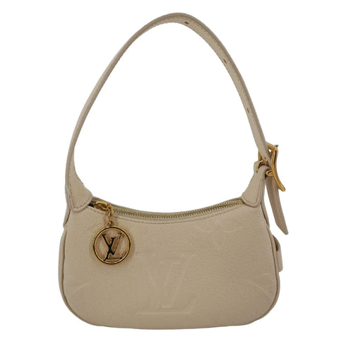 LOUIS VUITTON Moon Mini Monogram Empreinte Leather Hobo Bag Creme