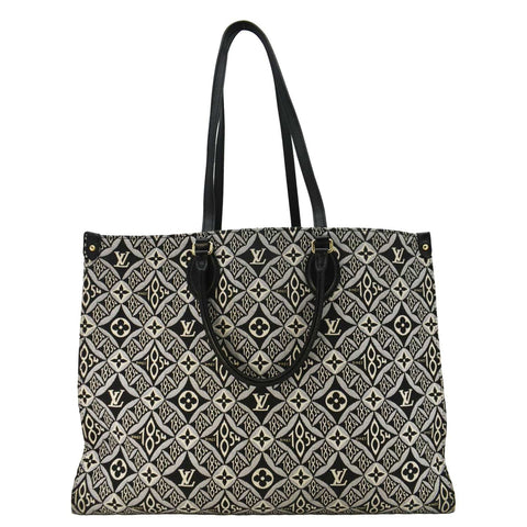LOUIS VUITTON Onthego GM 1854 Jacquard Tote Bag Grey