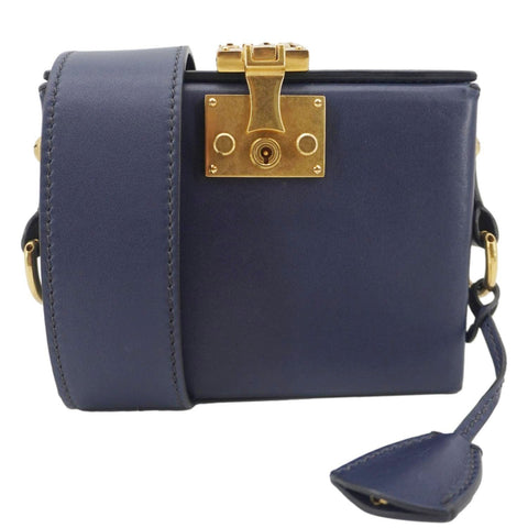 CHRISTIAN DIOR Dior Addict Lockbox Lambskin Leather Crossbody Bag Blue