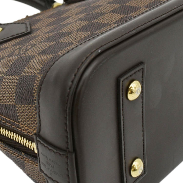LOUIS VUITTON Alma BB Damier Ebene Satchel Crossbody Bag Brown