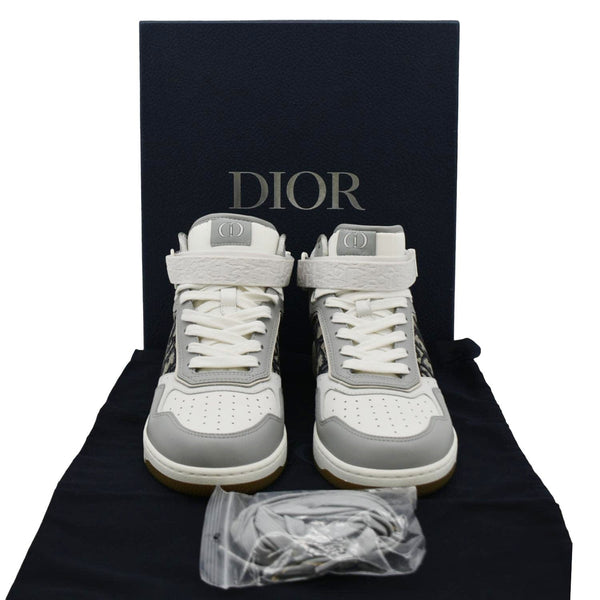 CHRISTIAN DIOR B27 Mid Top Oblique Galaxy Perforated Sneakers Grey