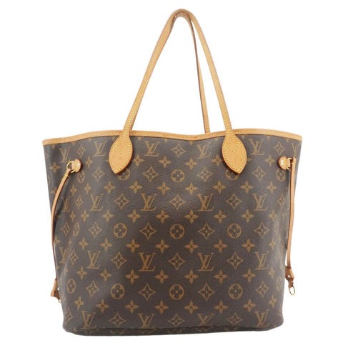 LOUIS VUITTON Neverfull MM Monogram Canvas Shoulder Bag Brown