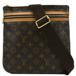 LOUIS VUITTON Bosphore Pochette Monogram Canvas Shoulder Bag Brown
