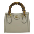GUCCI Diana Bamboo Mini Leather Tote Bag White 655661