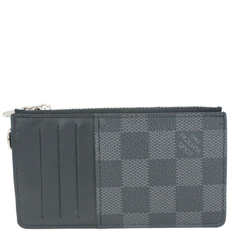 LOUIS VUITTON Damier Graphite Coin Card Holder Black