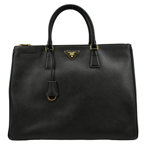 PRADA Galleria Double-Zip Saffiano Leather Tote Bag Black