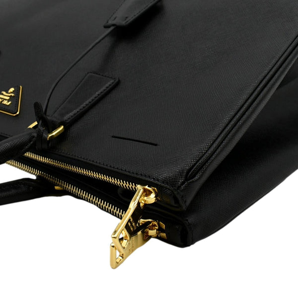 PRADA Galleria Double-Zip Saffiano Leather Tote Bag Black