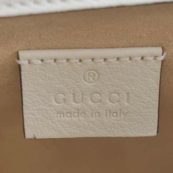 GUCCI Diana Bamboo Mini Leather Tote Bag White 655661