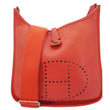 HERMES Evelyne PM Clemence Leather Crossbody Bag Red
