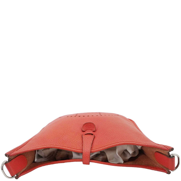 HERMES Evelyne PM Clemence Leather Crossbody Bag Red