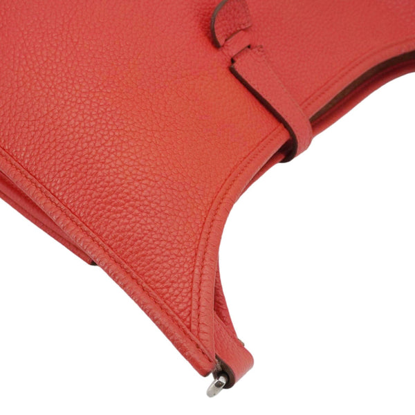 HERMES Evelyne PM Clemence Leather Crossbody Bag Red