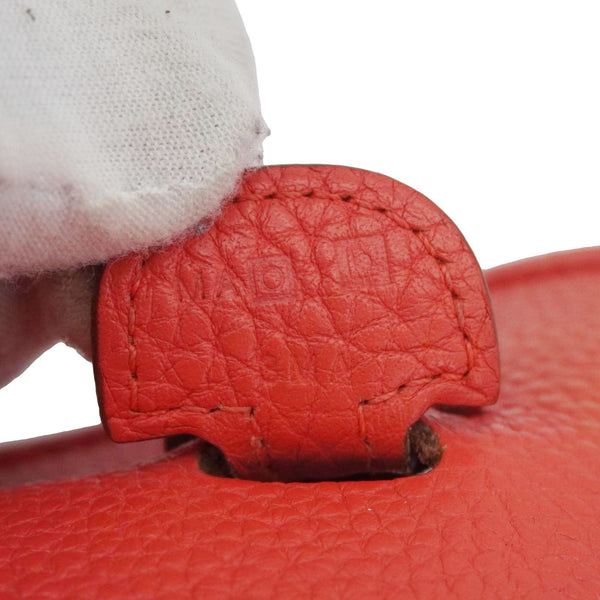 HERMES Evelyne PM Clemence Leather Crossbody Bag Red