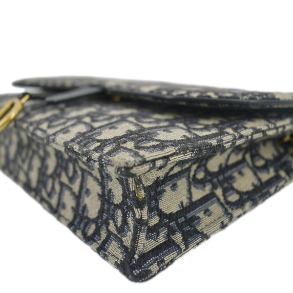 CHRISTIAN DIOR Saddle Oblique Jacquard Pouch Crossbody Bag Navy Blue