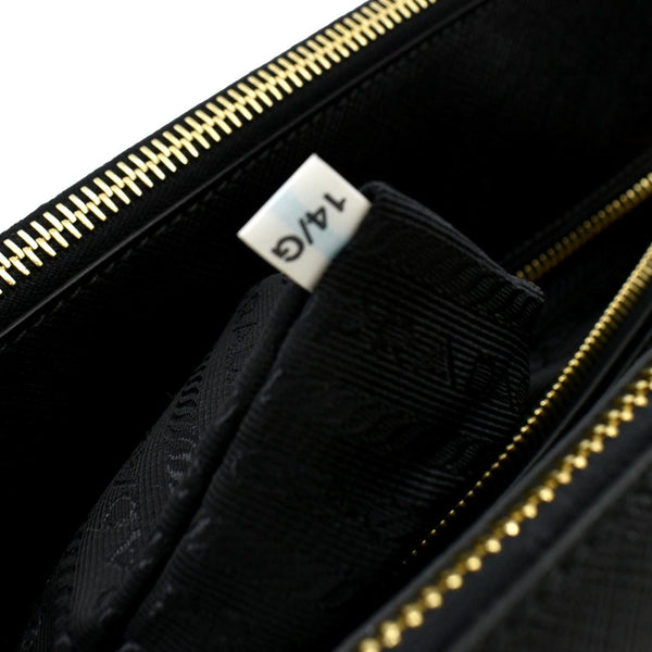 PRADA Galleria Double-Zip Saffiano Leather Tote Bag Black