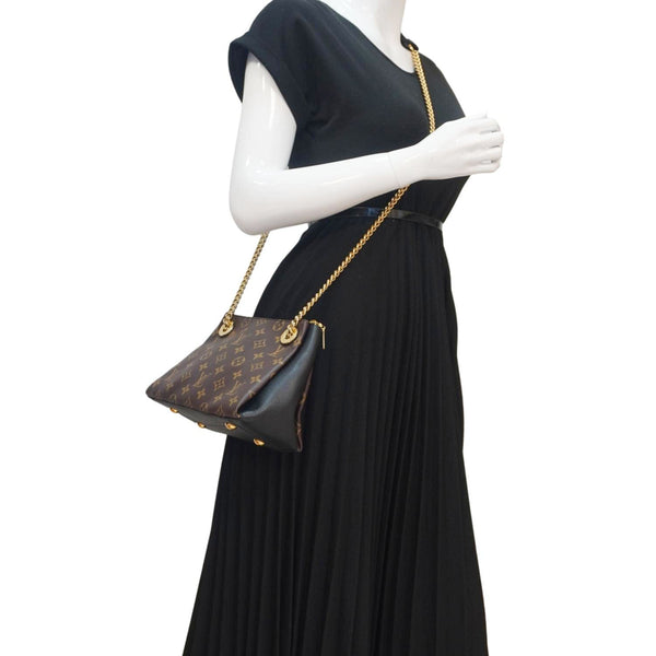 LOUIS VUITTON Surene BB Monogram Canvas Shoulder Bag Black