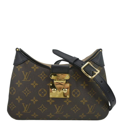 LOUIS VUITTON Twinny Monogram Canvas Shoulder Bag Brown