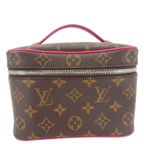 LOUIS VUITTON Nice Mini Monogram Macassar Canvas Toiletry Pouch Pondichery Pink