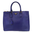 PRADA Galleria Double-Zip Large Saffiano Lux Leather Tote Bag Blue
