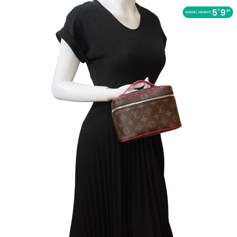 LOUIS VUITTON Nice Mini Monogram Macassar Canvas Toiletry Pouch Pondichery Pink