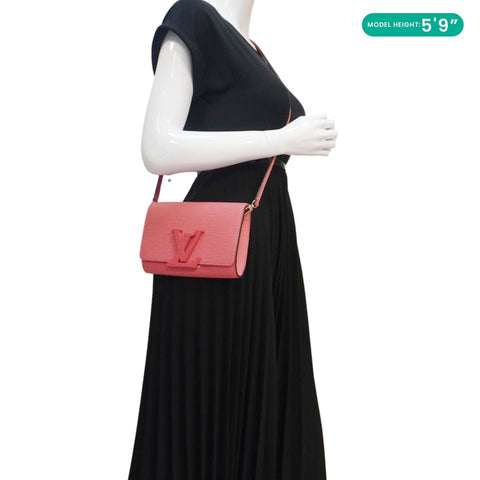 LOUIS VUITTON Louise PM Epi Leather Crossbody Bag Coral