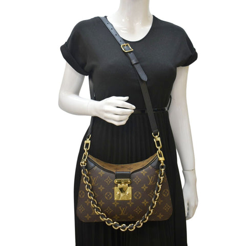 LOUIS VUITTON Twinny Monogram Canvas Shoulder Bag Brown