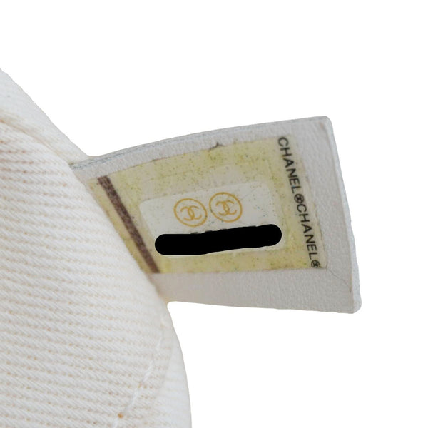 CHANEL Deauville Medium Pearl Embellished Canvas Tote Bag Cream